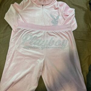 Bling Playboy Tracksuit - Pink